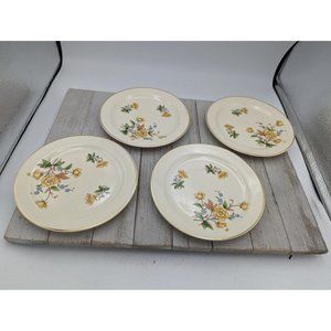 Vintage Set 4 Taylor Smith Taylor Bread Plates 6 1/4" Yellow Buttercups TST237